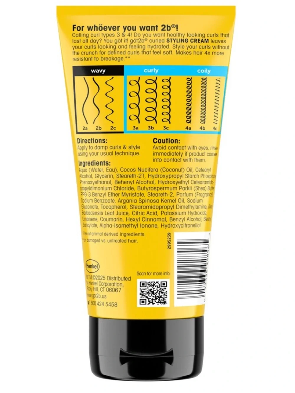 Brand new! $22 TWO bottles of got2b curled styling cream 6 oz each
